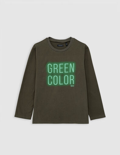 Boy's khaki message T-shirt - IKKS