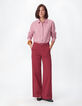 Chino large Rouge coton Femme-1