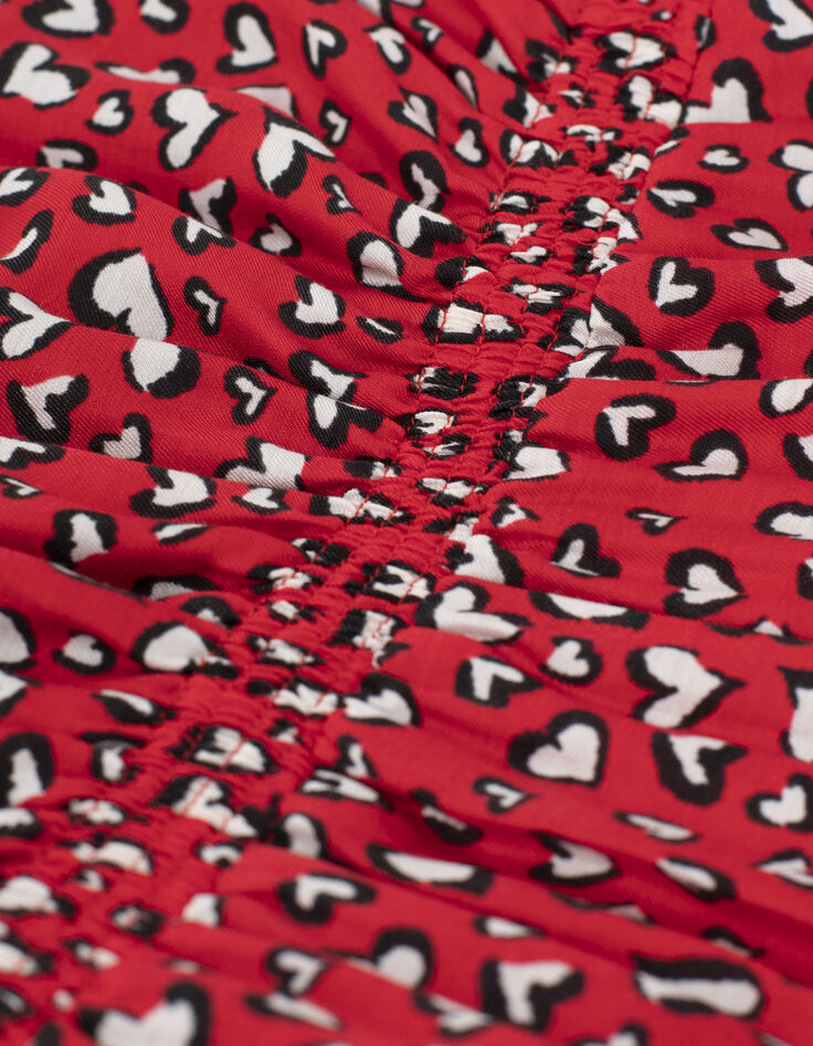 Vestido rojo corazones mini me niña-7
