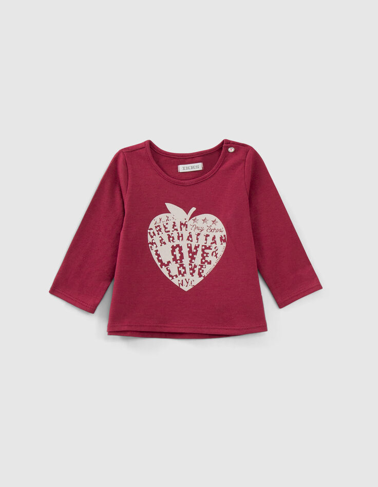 Rotes Babymädchen-Matrosen-T-Shirt, Biobaumwolle, Motiv-1