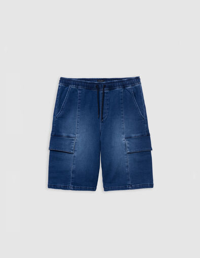 Bermuda BATTLE en jean bleu forme battle gar&ccedil;on - IKKS