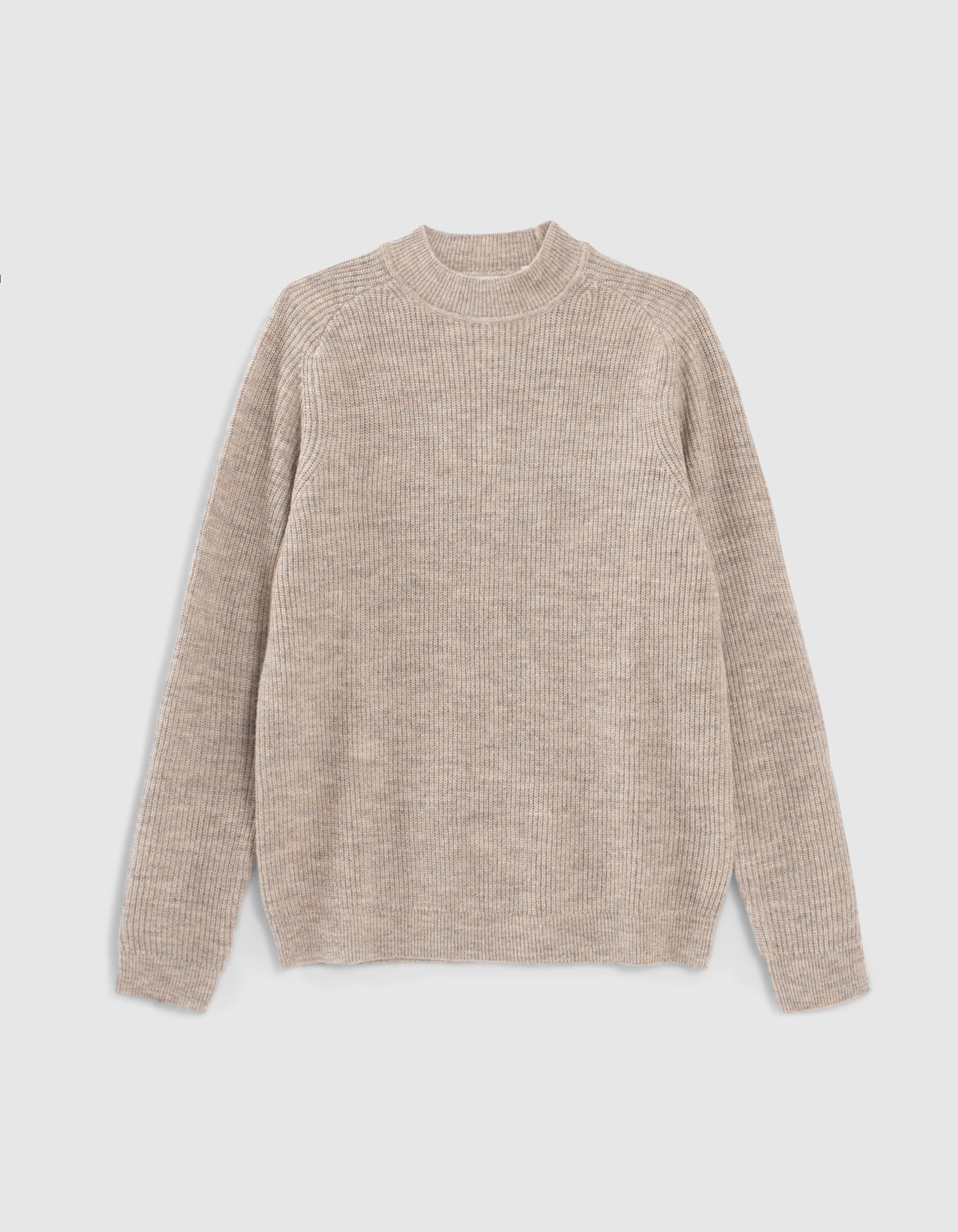 Men s mink ribbed knit funnel neck sweater