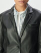 Schwarzer Oversize-Damenblazer Leder-5