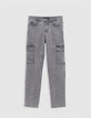 Jean BATTLE gris Waterless maille knitlook garçon-4