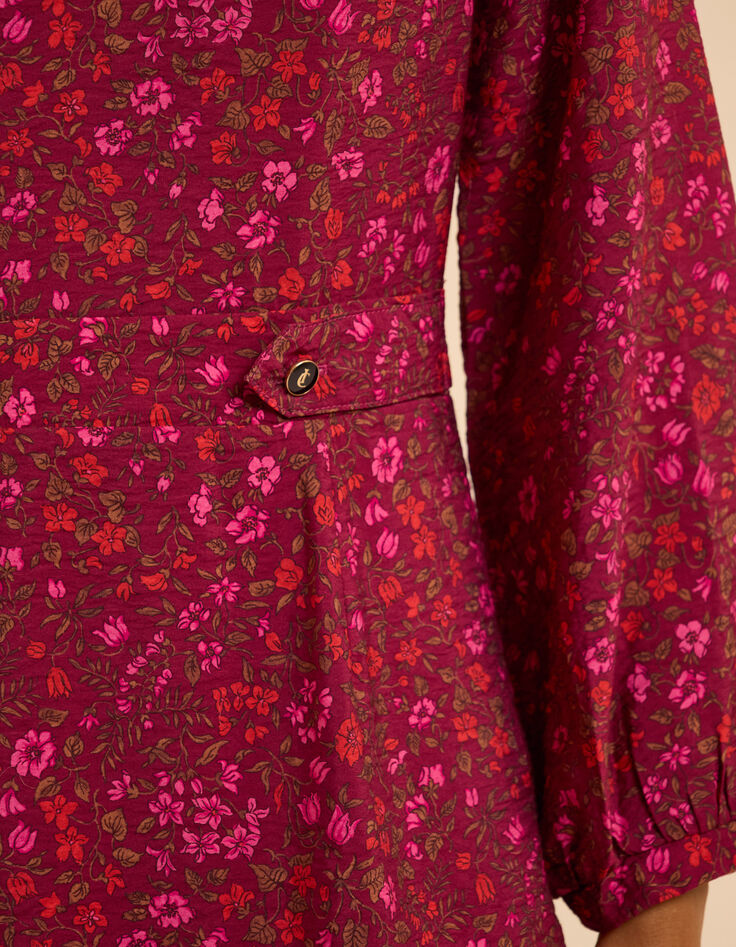 Robe rose imprim&eacute; floral I.Code-6