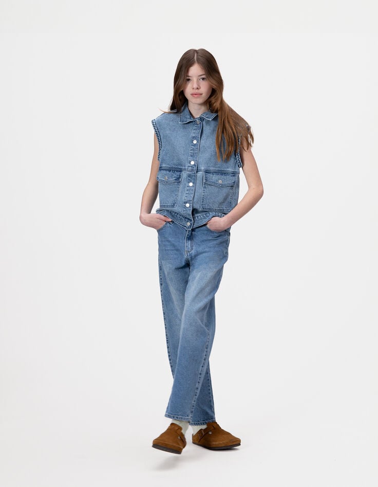 Jean gaucho bleu fille-1 Jean gaucho bleu fille-1
