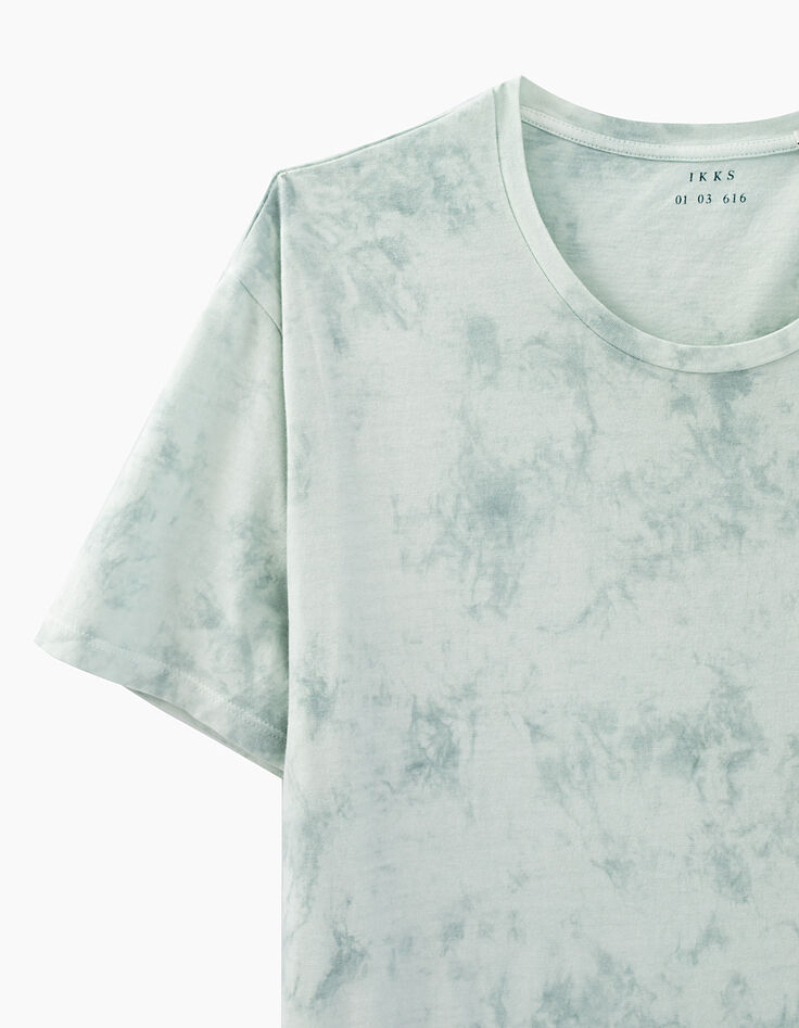 Men’s turquoise tie-dye effect T-shirt-2