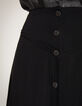 Women’s black Tencel and linen buttoned-front midi skirt-4