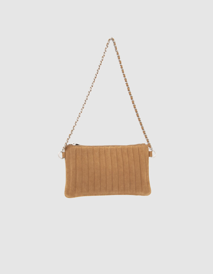 The 111 pouch in sand suede cowhide leather for women-3