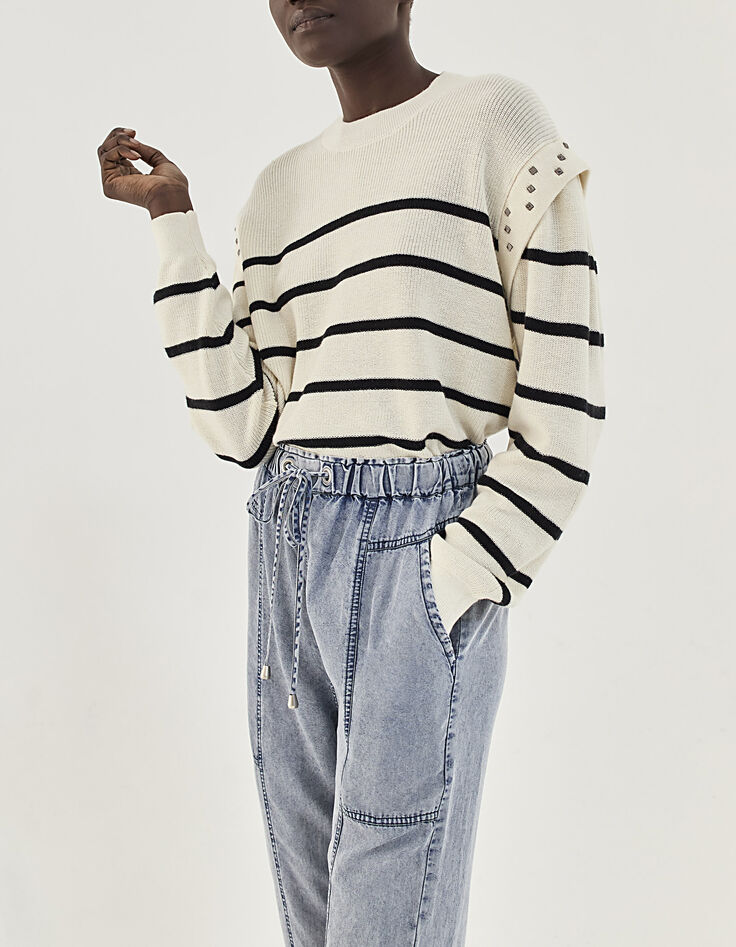 Women’s sailor sweater with studded epaulets-2