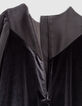Robe grise bi-matière avec message fille-4