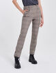 Women&rsquo;s checked semi-elasticated 7/8 tapered trousers-1
