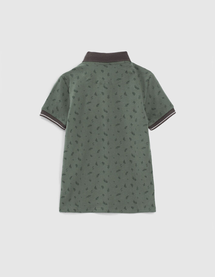 Boys’ eucalyptus polo print shirt with olive trees - IKKS