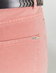 Jean droit rose taille haute cropped bords francs femme-6