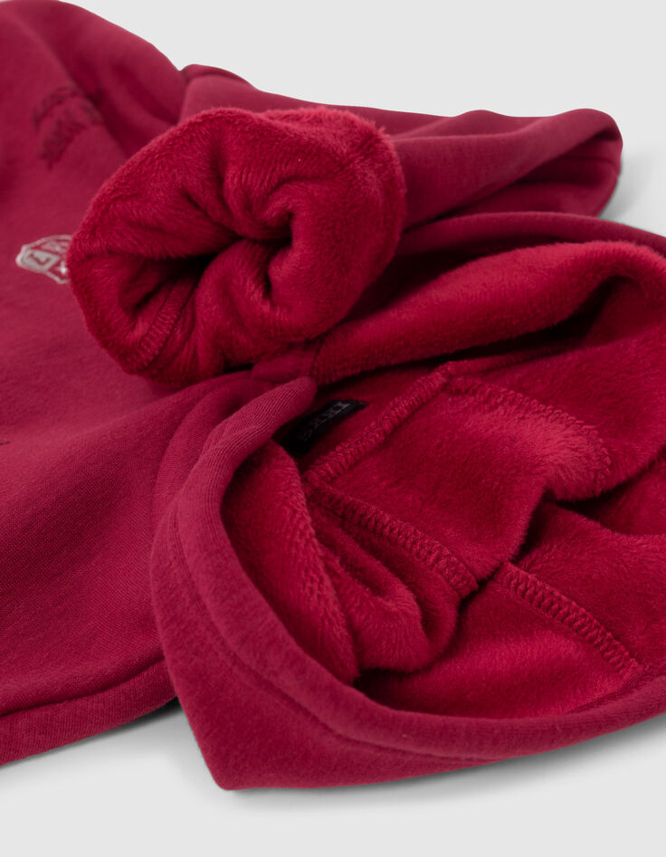 Sweat bordeaux brodé à capuche fille-6
