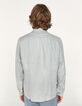 Chemise SLIM bleu grisé en lin Homme-3
