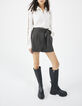 Short court marron ceinture amovible femme-6