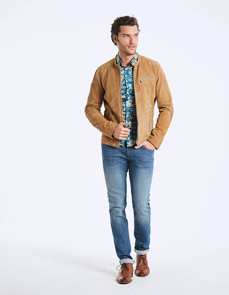 Men's turquoise Liberty floral slim shirt-7 Men's turquoise Liberty floral slim shirt-7