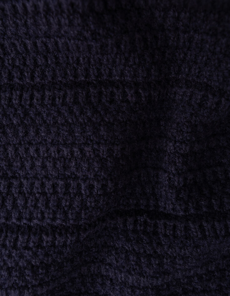 Fancy knitted navy pants relief girl-8