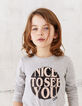 Camiseta gris lentejuelas NICE TO SEE YOU niña-2