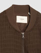 Blouson bomber marron tissu relief Homme-6