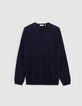 Pull marine tricot coton cachemire Homme-6