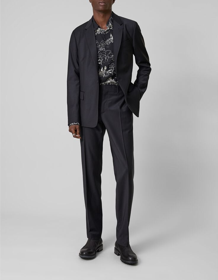Pure Edition-Heren zwart toile de Jouy SLIM overhemd-5