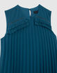 Girls’ green pleated dress-2