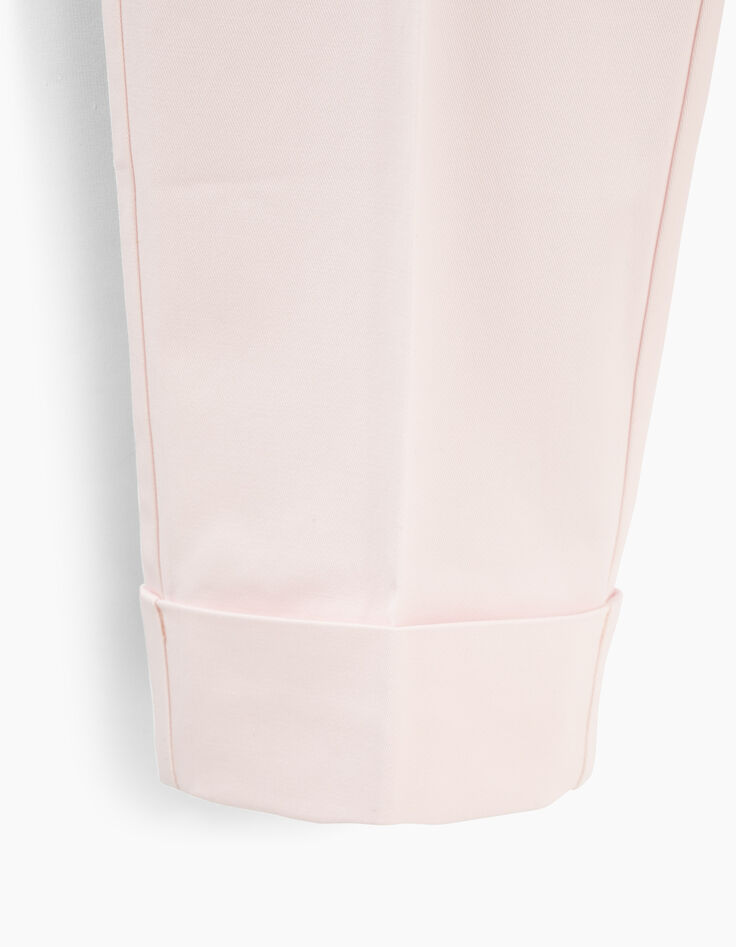 Rosa Crop-Damenhose aus Baumwollgabardine-2