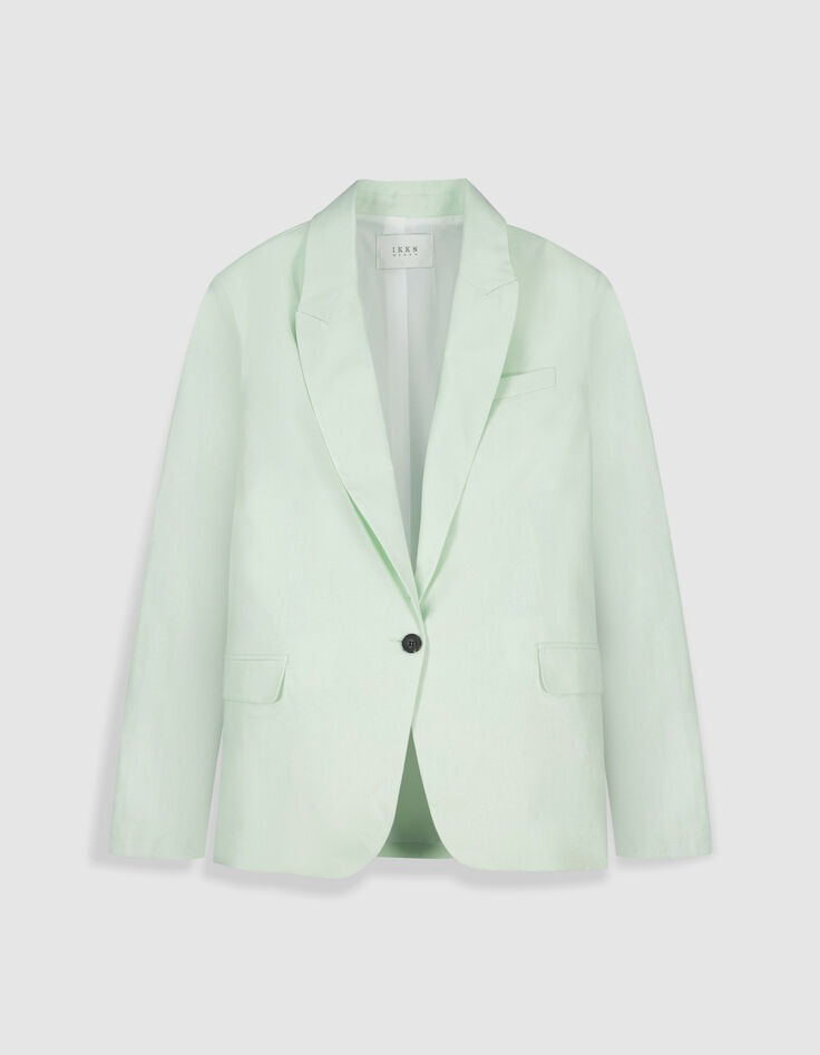 Damesjas in oversized groen linnen katoenmix-6