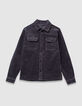 Chemise manches longues grise velours côtelé garçon-4