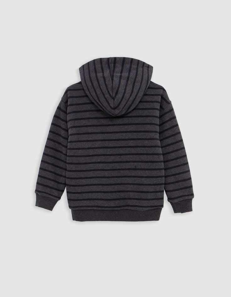 Chaqueta reversible de rayas burdeos y negras para niño-4