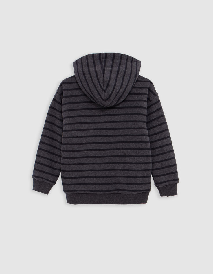 Chaqueta reversible de rayas burdeos y negras para niño-4 Chaqueta reversible de rayas burdeos y negras para niño-4
