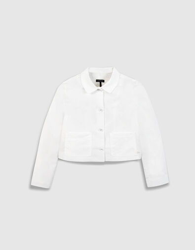 Wei&szlig;e Jacke mit Taft-Effekt f&uuml;r M&auml;dchen - IKKS