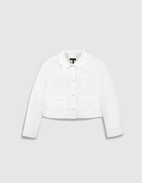 Wei&szlig;e Jacke mit Taft-Effekt f&uuml;r M&auml;dchen - IKKS