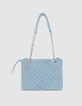 Sac pochette 1440 Reporter bleu en jean délavé Femme-1