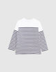 T-shirt marini&egrave;re coton bio d&eacute;coupes et broderie gar&ccedil;on-4