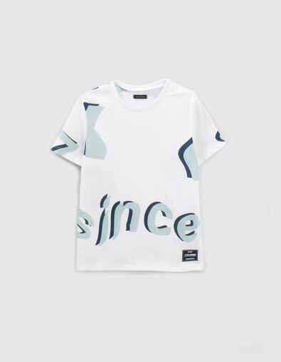Wit T-shirt met motieven jongens - IKKS