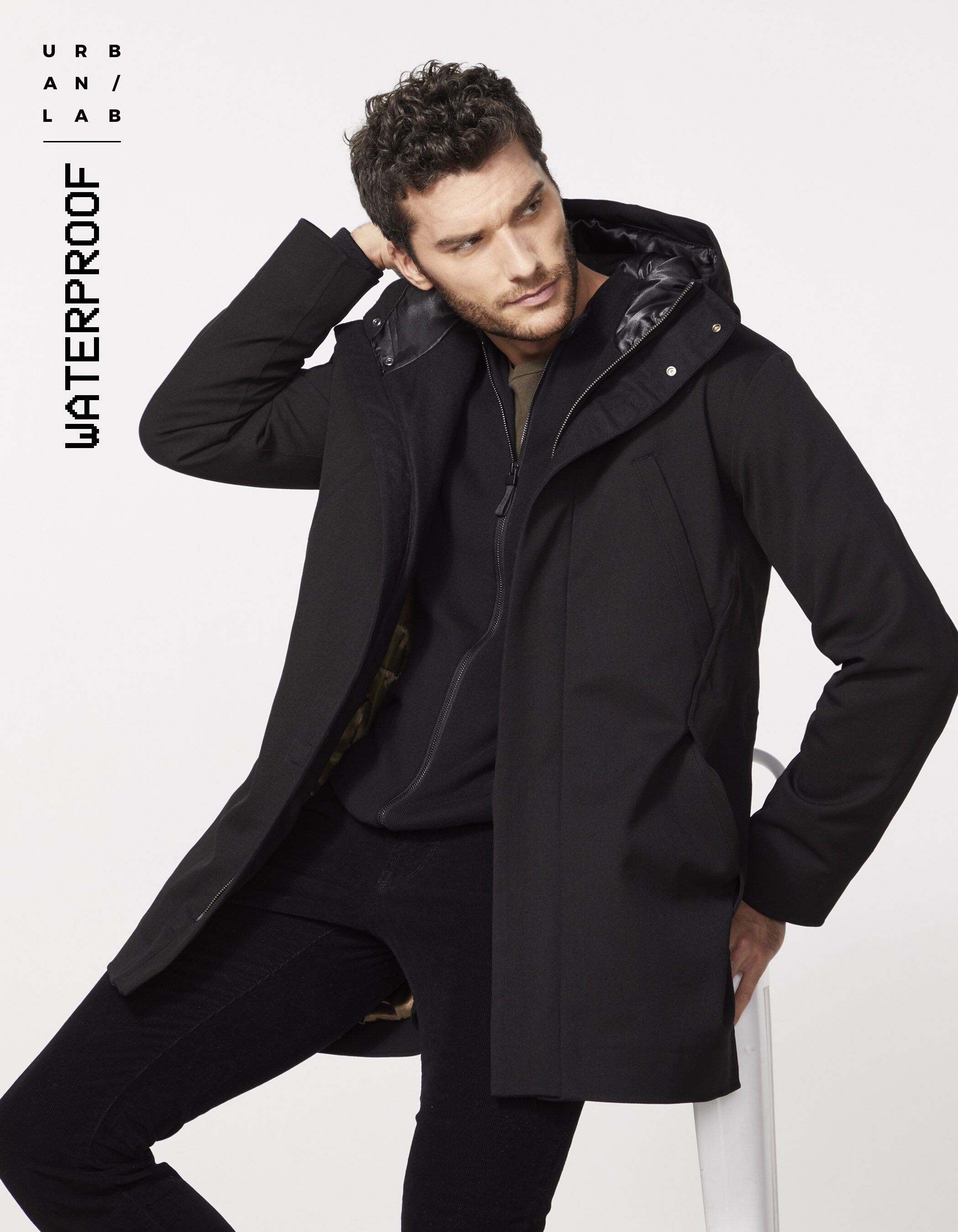 Men's black, gold padded interior Urban Lab parka