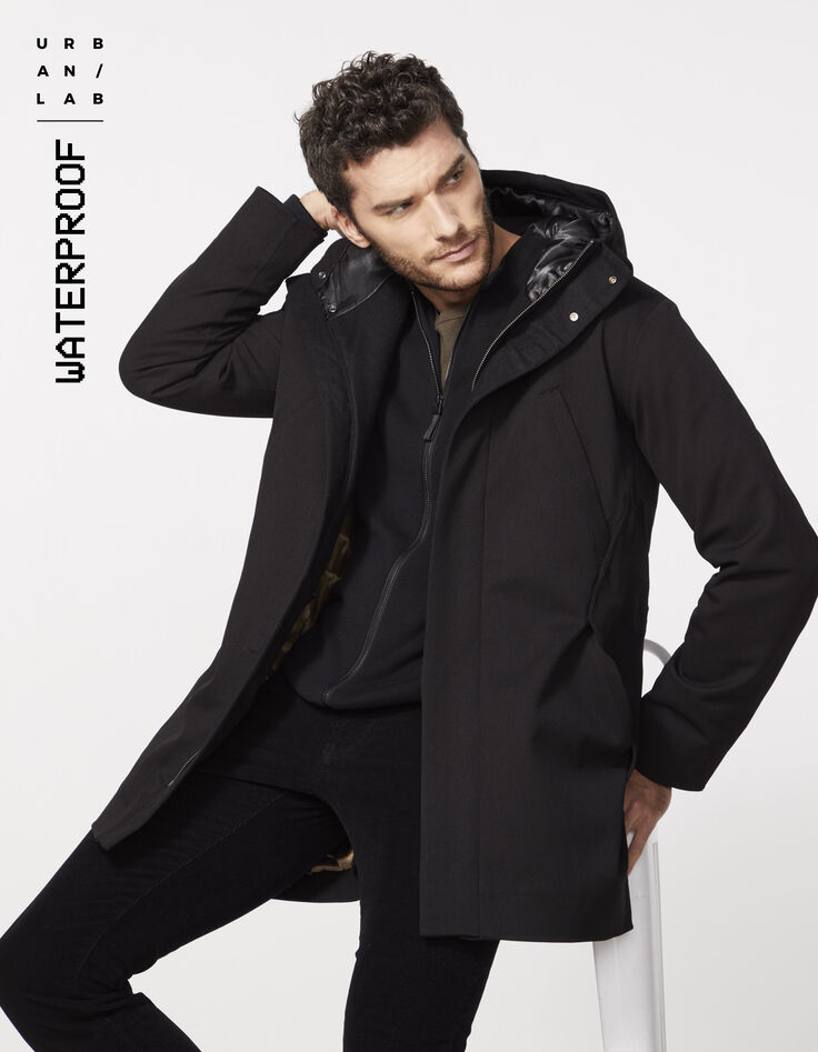 Men’s black, gold padded interior Urban Lab parka-1