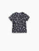 Tee-shirt gris anthracite all over musique bébé garçon -4