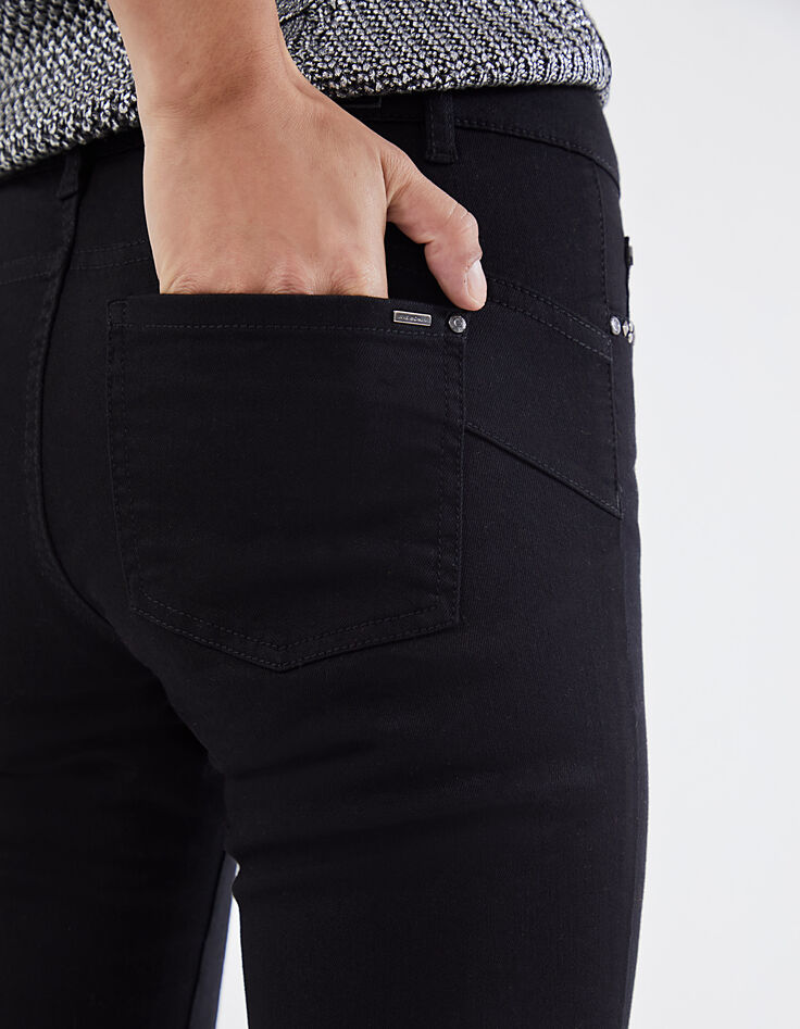 Women’s black mid-high waist sculpt-up slim jeans-5