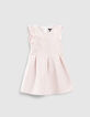 Roze jurk jacquard meisjes-1