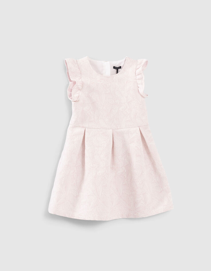 Roze jurk jacquard meisjes-1
