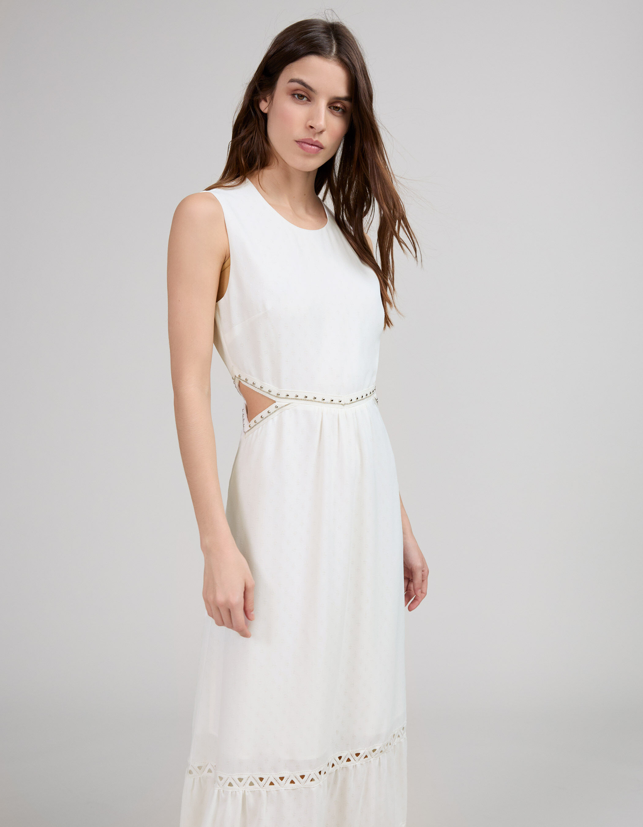 Robe longue blanche recyclee Femme IKKS