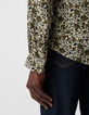 Men’s khaki SLIM shirt with floral skull print-4