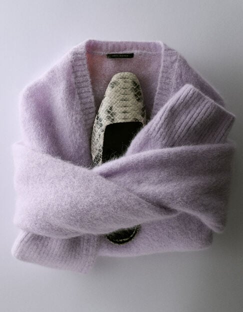 Bailarinas slingback de mujer en piel color crudo efecto pit&oacute;n - IKKS