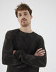 Pull gris anthracite tricot effet camouflage Homme -1