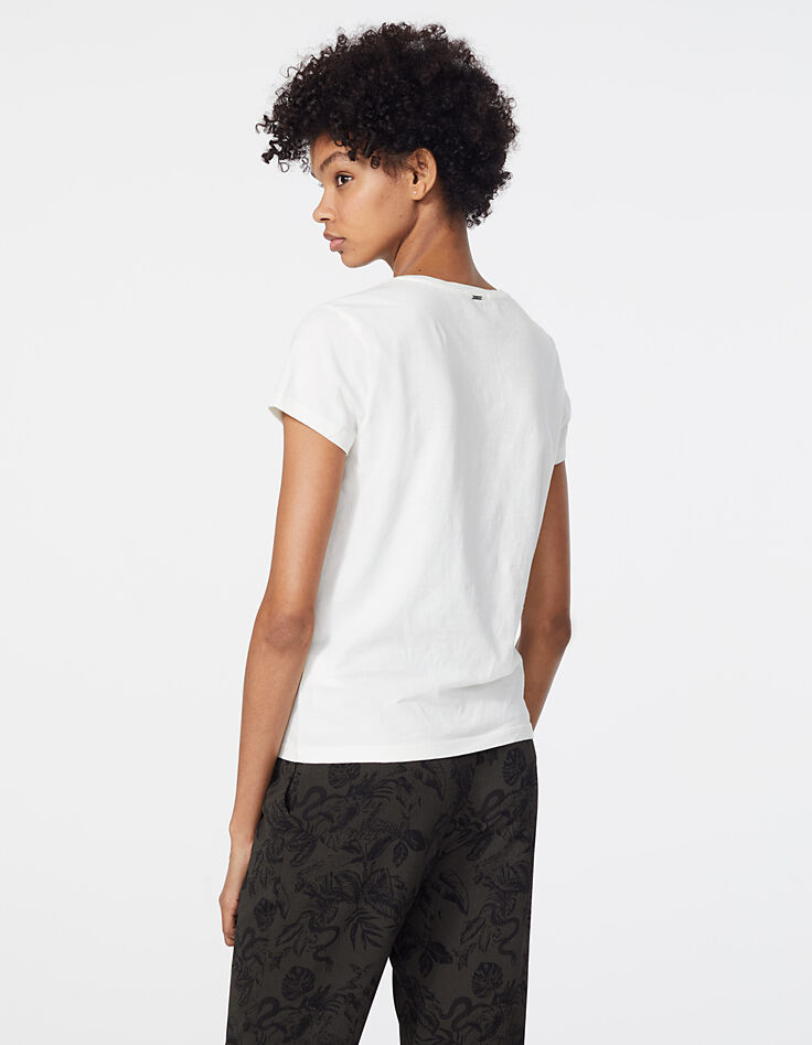 Women’s white acid wash treatment organic cotton T-shirt-3