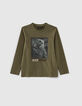 Camiseta caqui visual lenticular oso niño -2